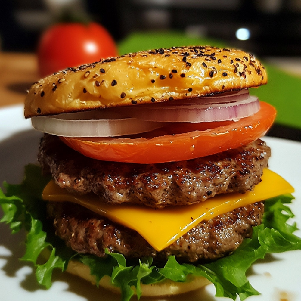 Burger z serem domowym