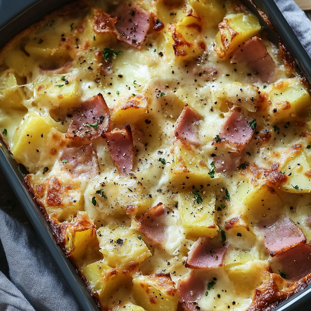 Cassolettes déjeuner aux pommes de terre et jambon