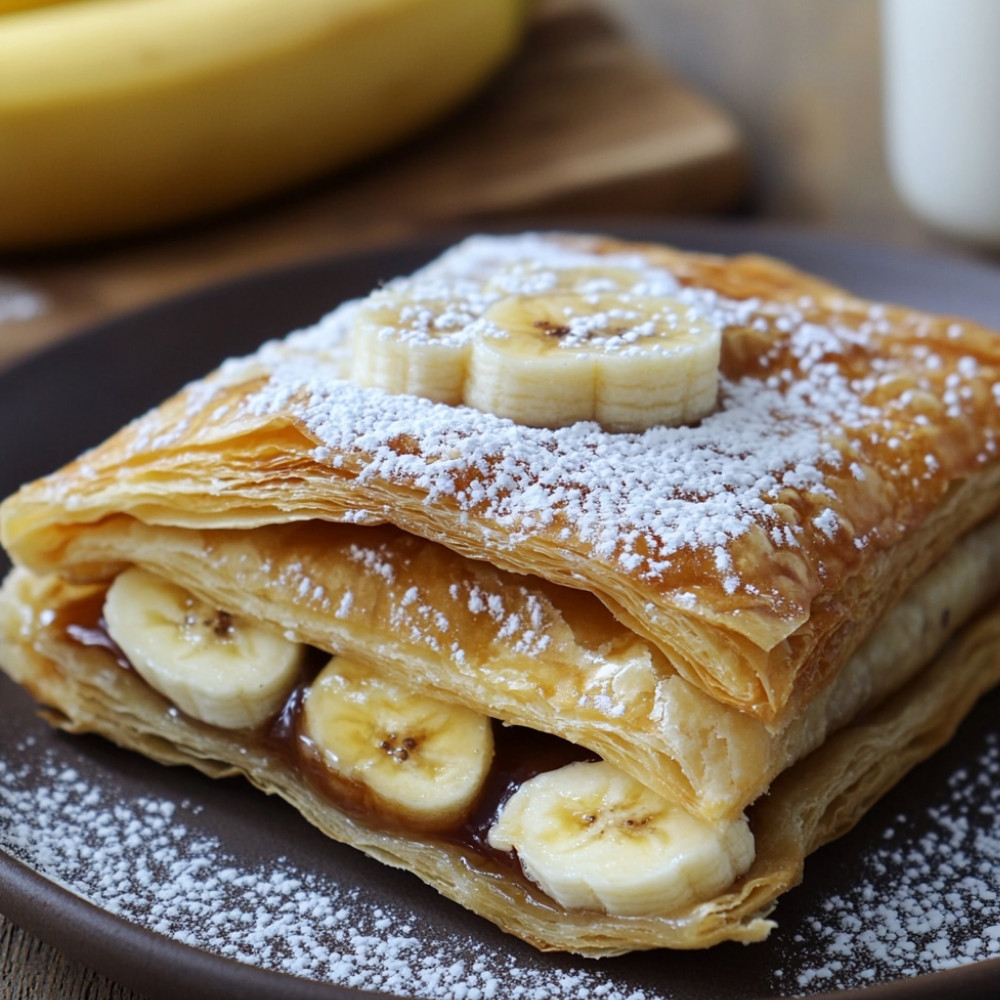 Ciasto francuskie z bananem i kawą z mlekiem Nescafé Dolce Gusto