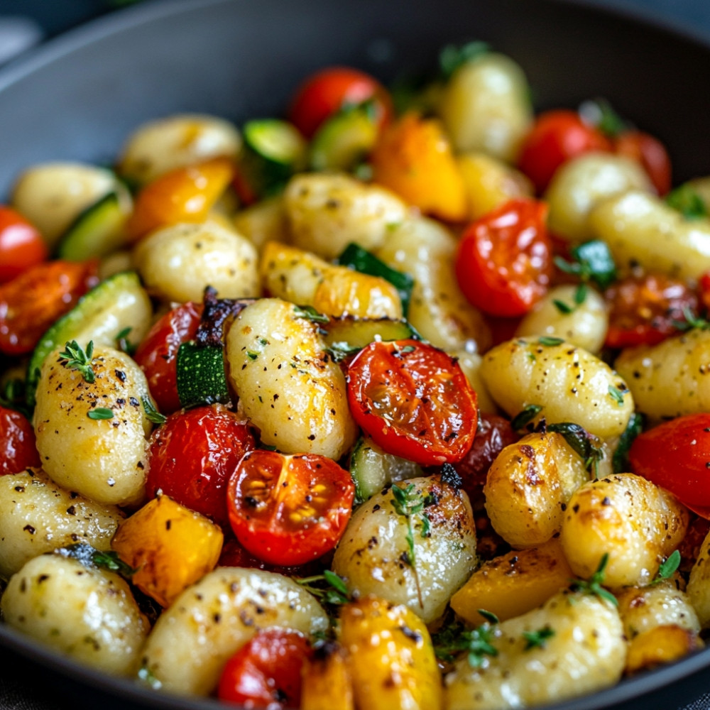 Gnocchi i warzywa na blaszce