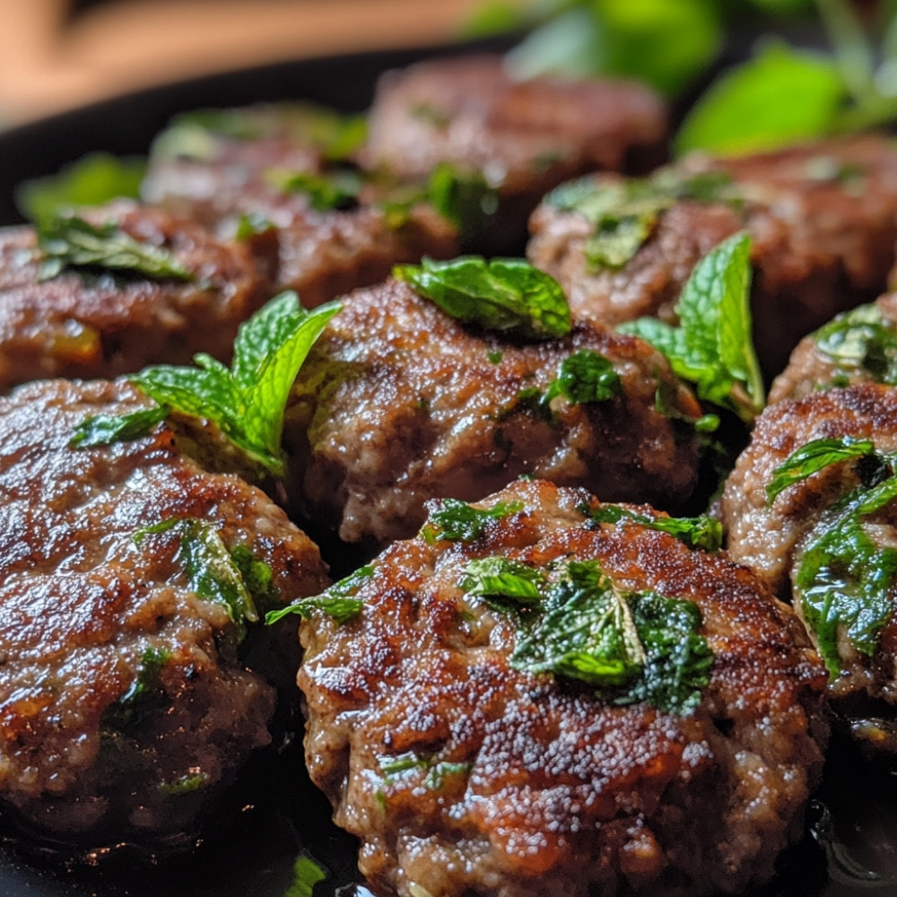 Keftas domowej roboty z miętą i bazylią