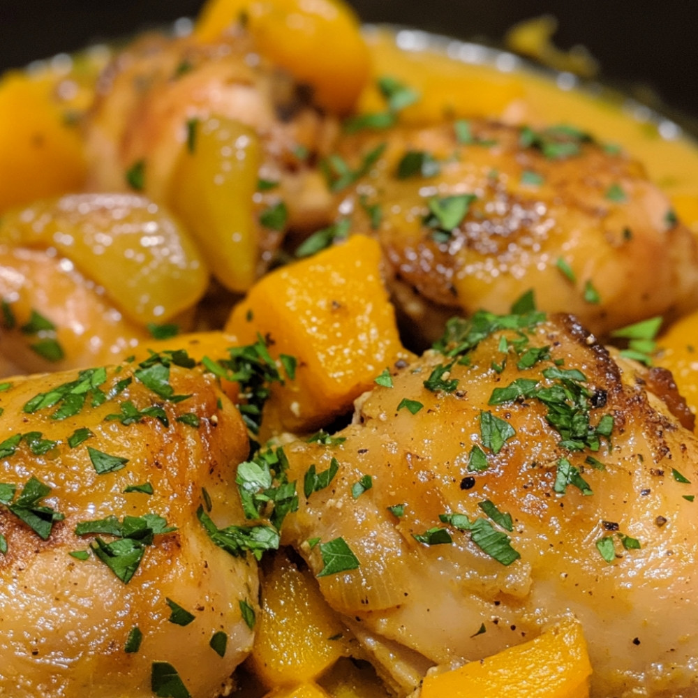 Kurczak w sosie śmietanowym z dynią