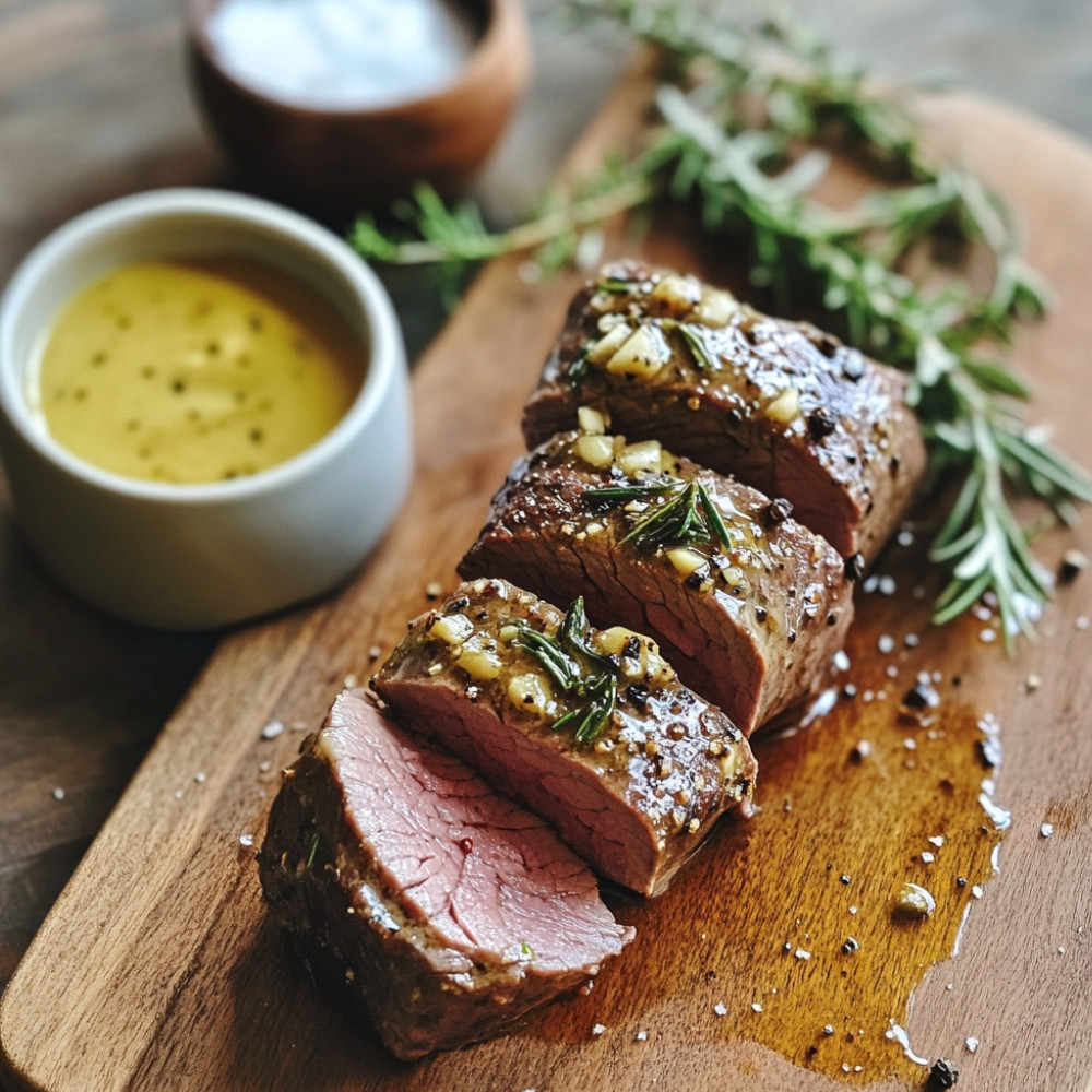 Marynowane steki wołowe z majonezem, czosnkiem i musztardą