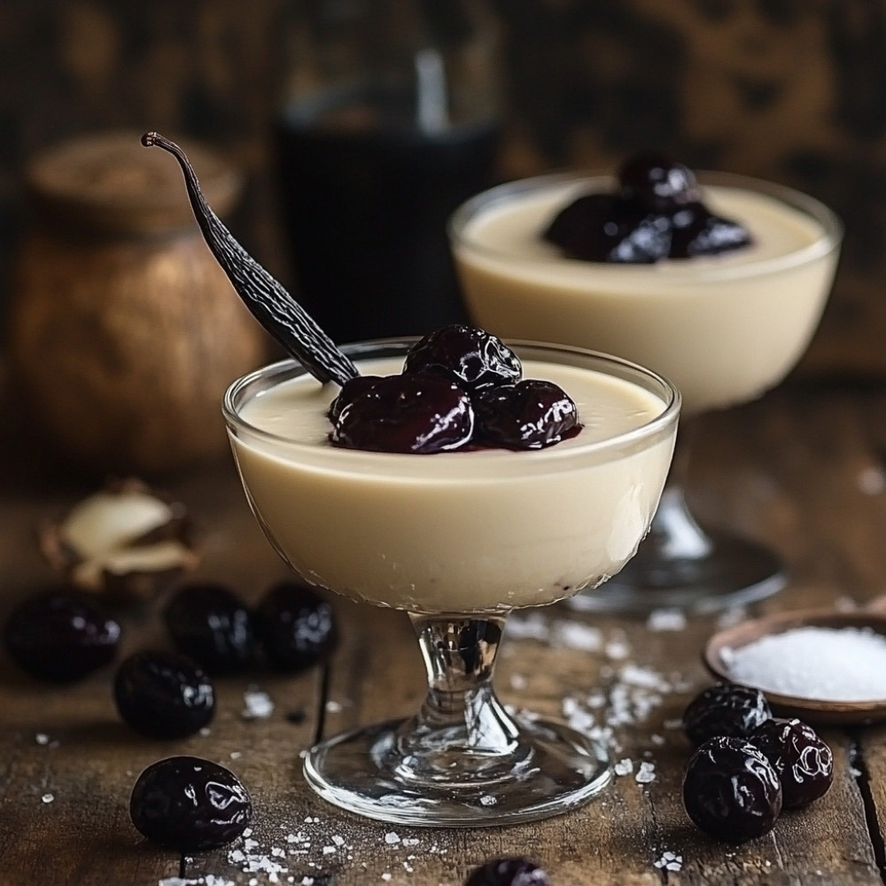 Panna cotta z suszonymi śliwkami