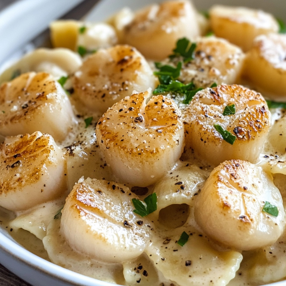 Pasta kremowa z przegrzebkami