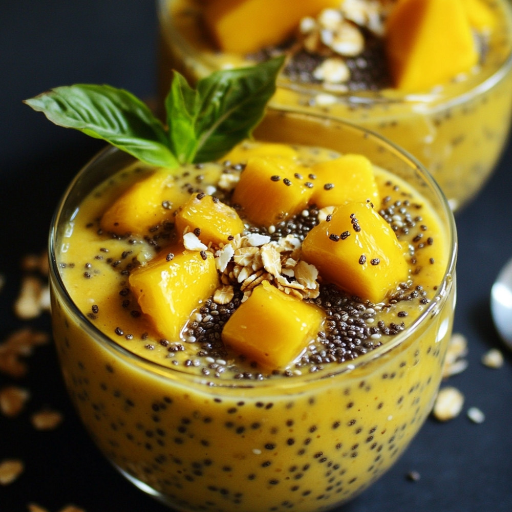 Pudding mango chia z musli na zdrowe śniadanie