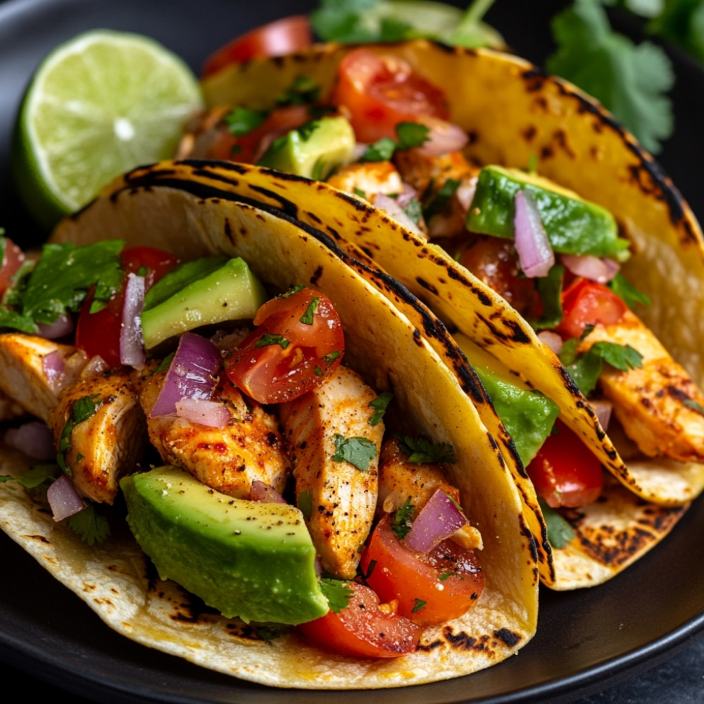 Tacos karaibskie z kurczakiem