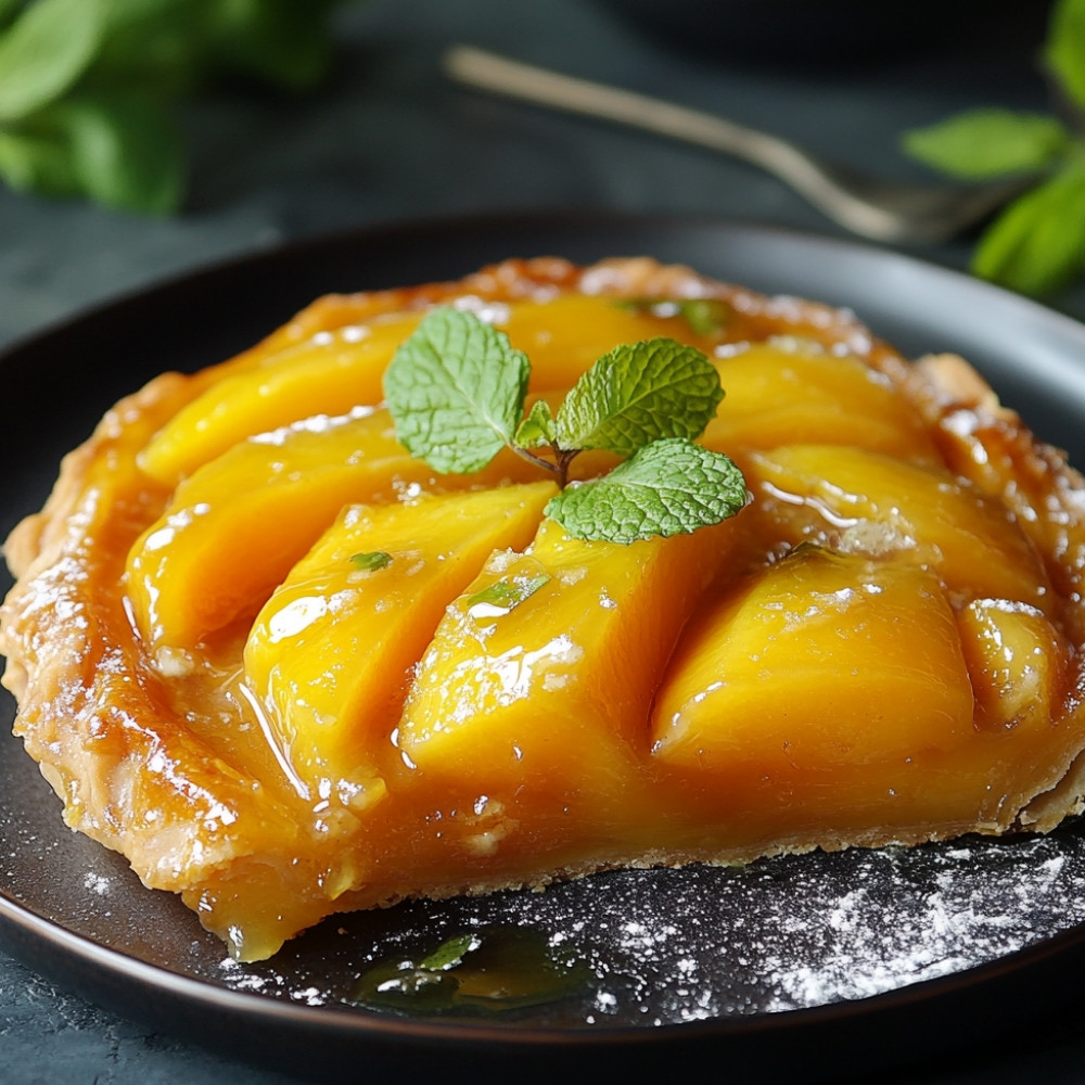 Tarte Tatin z mango i mascarpone z miętą