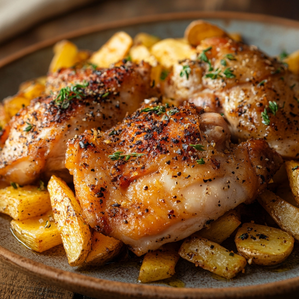 Udka kurczaka z chipsami