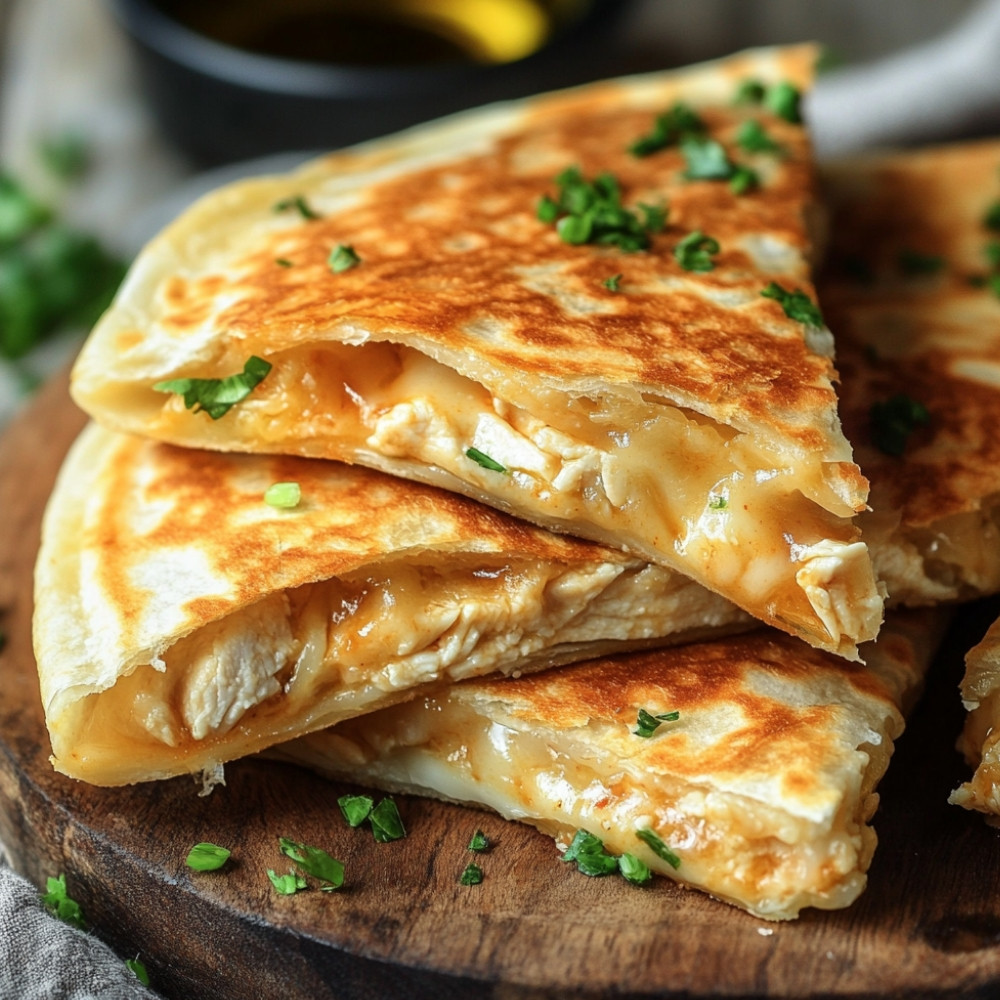 Wontony quesadillas z kurczakiem i serem