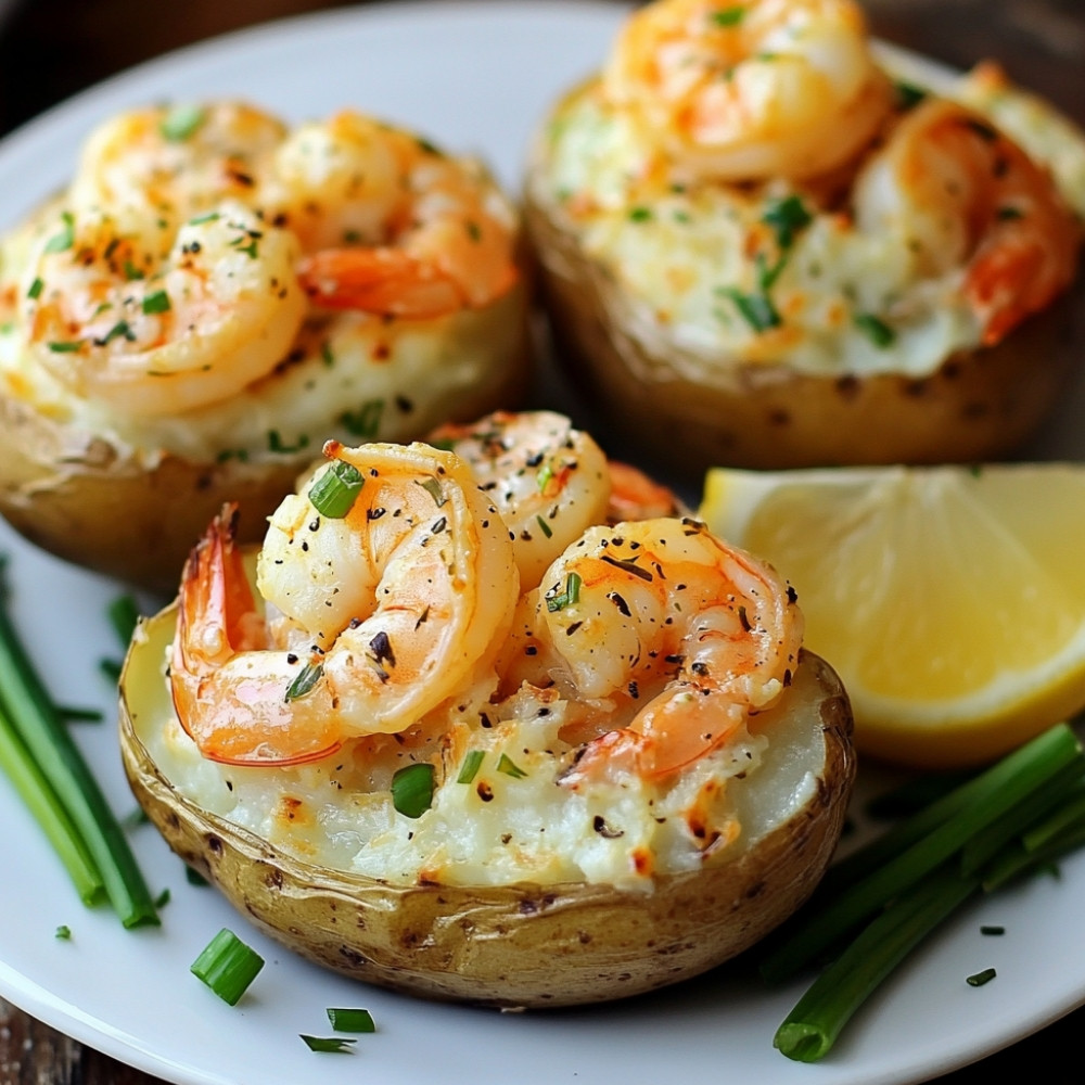 Ziemniaki faszerowane krewetkami w stylu guedille