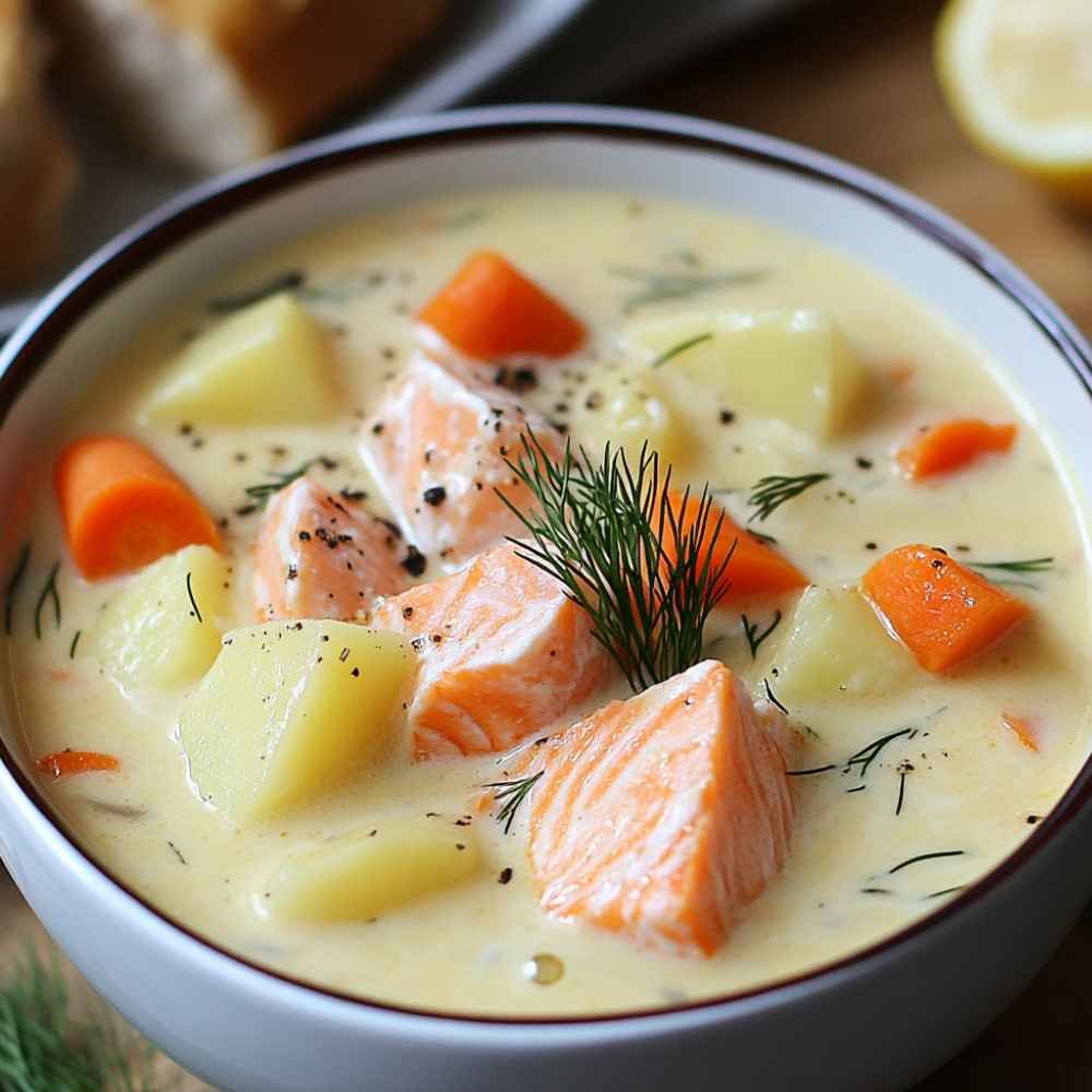 Zupa kremowa z łososiem