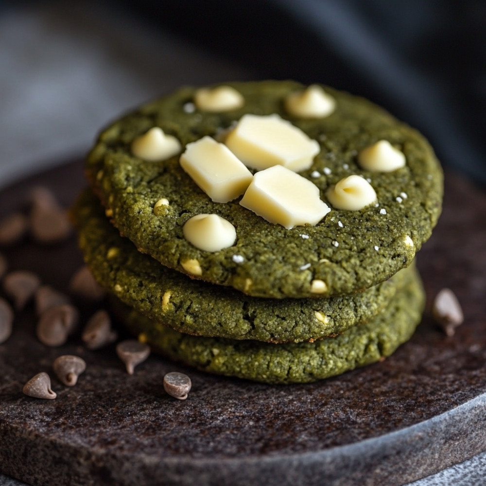 Ciasteczka z matchą i białą czekoladą