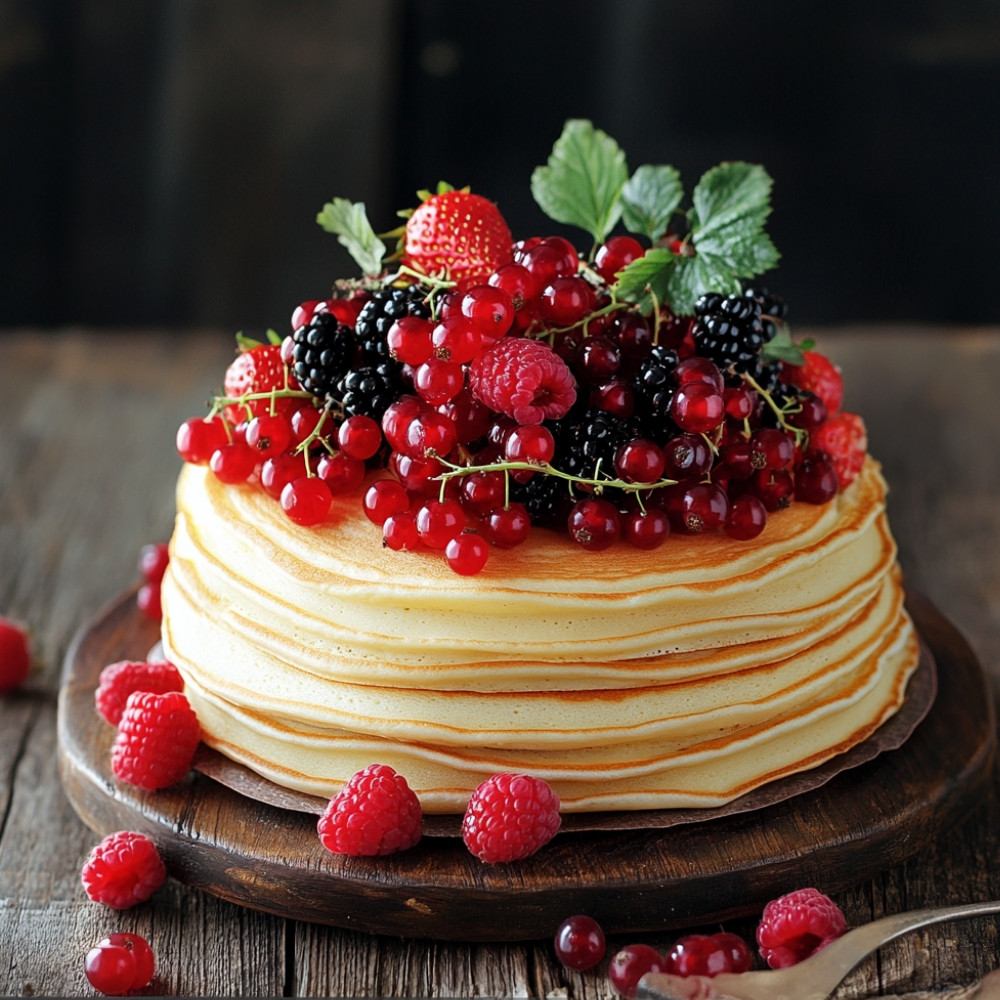 Ciasto naleśnikowe z owocami leśnymi