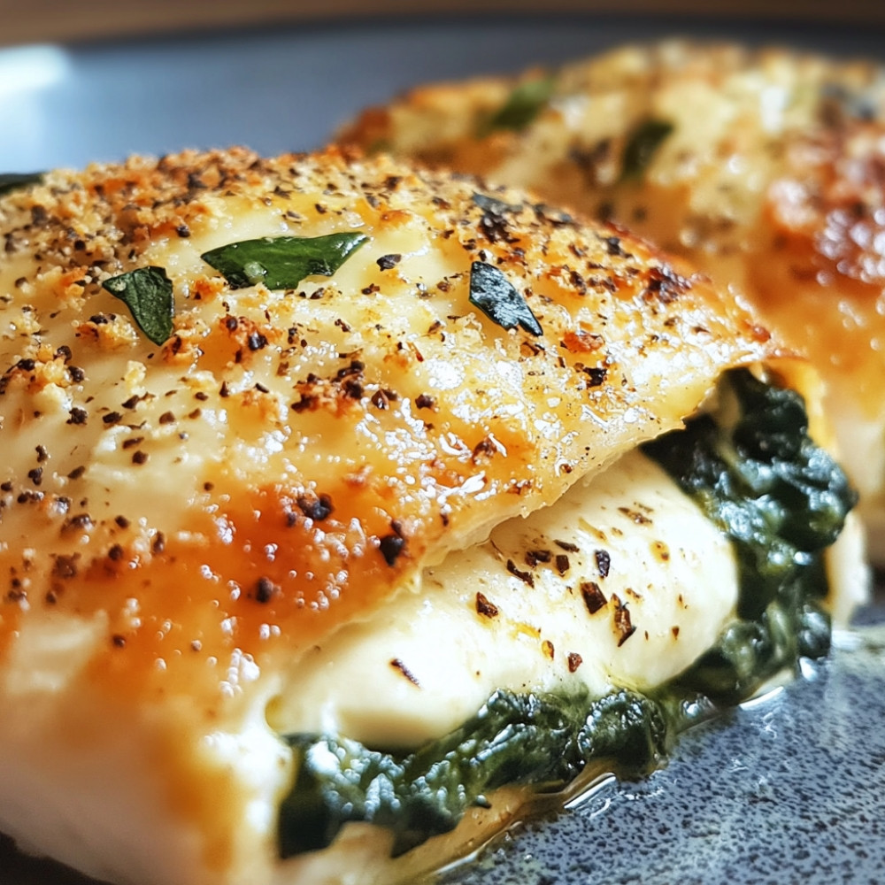 Filet z kurczaka faszerowany szpinakiem i mozzarellą