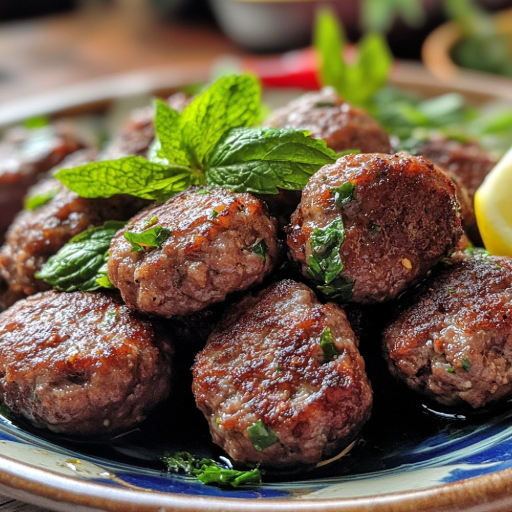 Keftas domowej roboty z miętą i bazylią