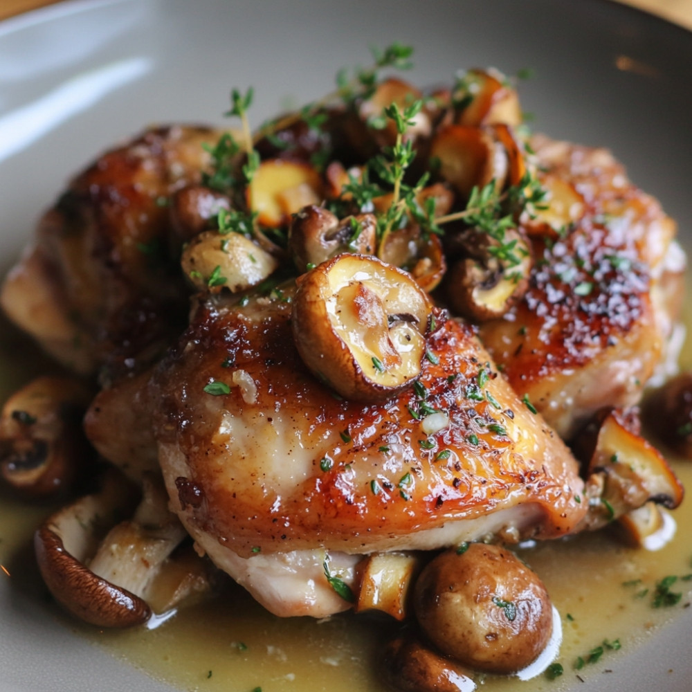 Kurczak z girolles i chanterelles