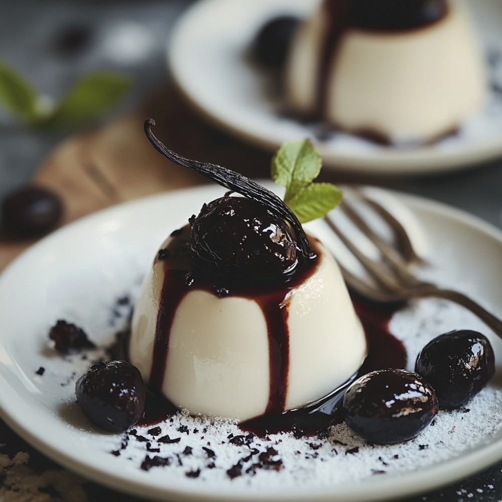 Panna cotta z suszonymi śliwkami