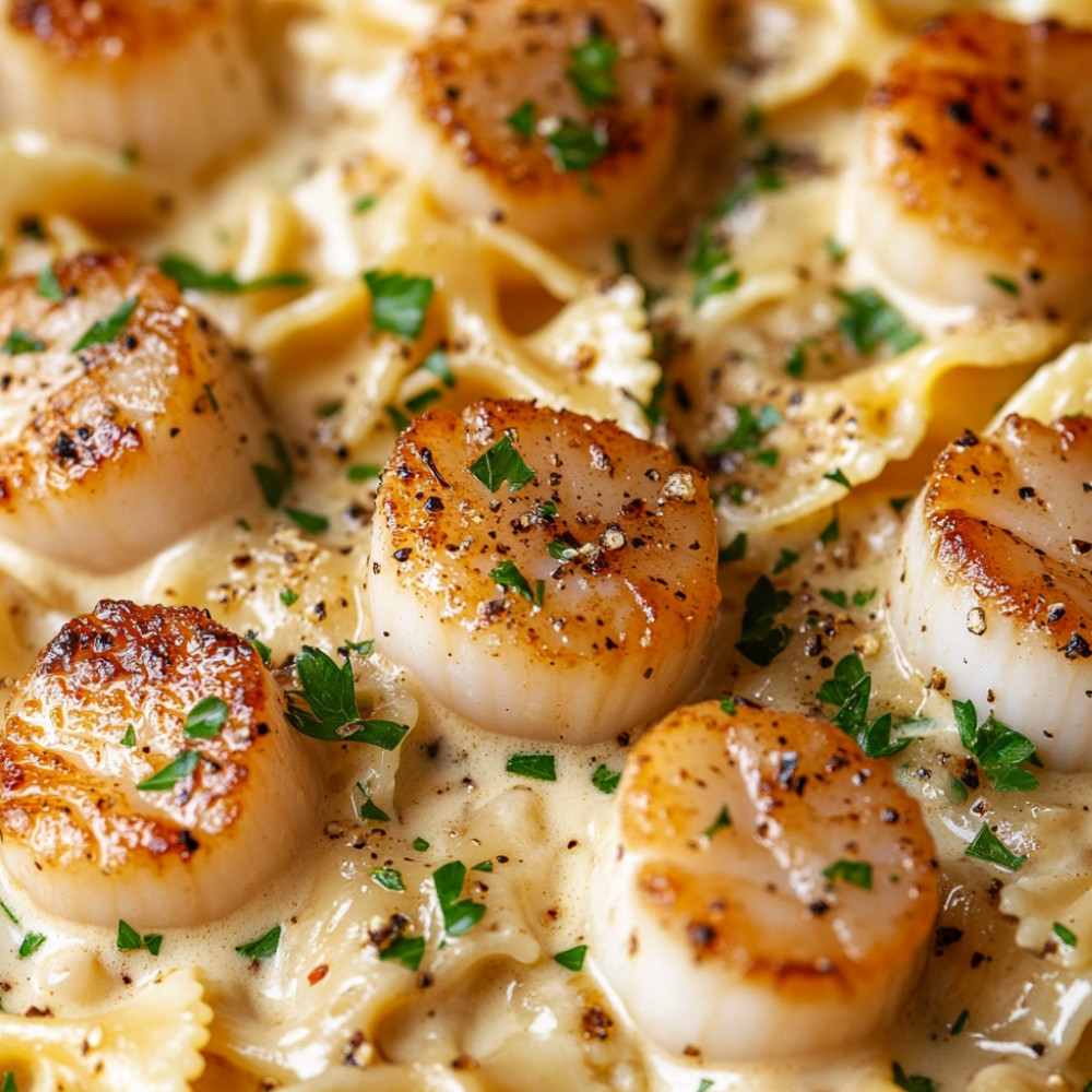 Pasta kremowa z przegrzebkami