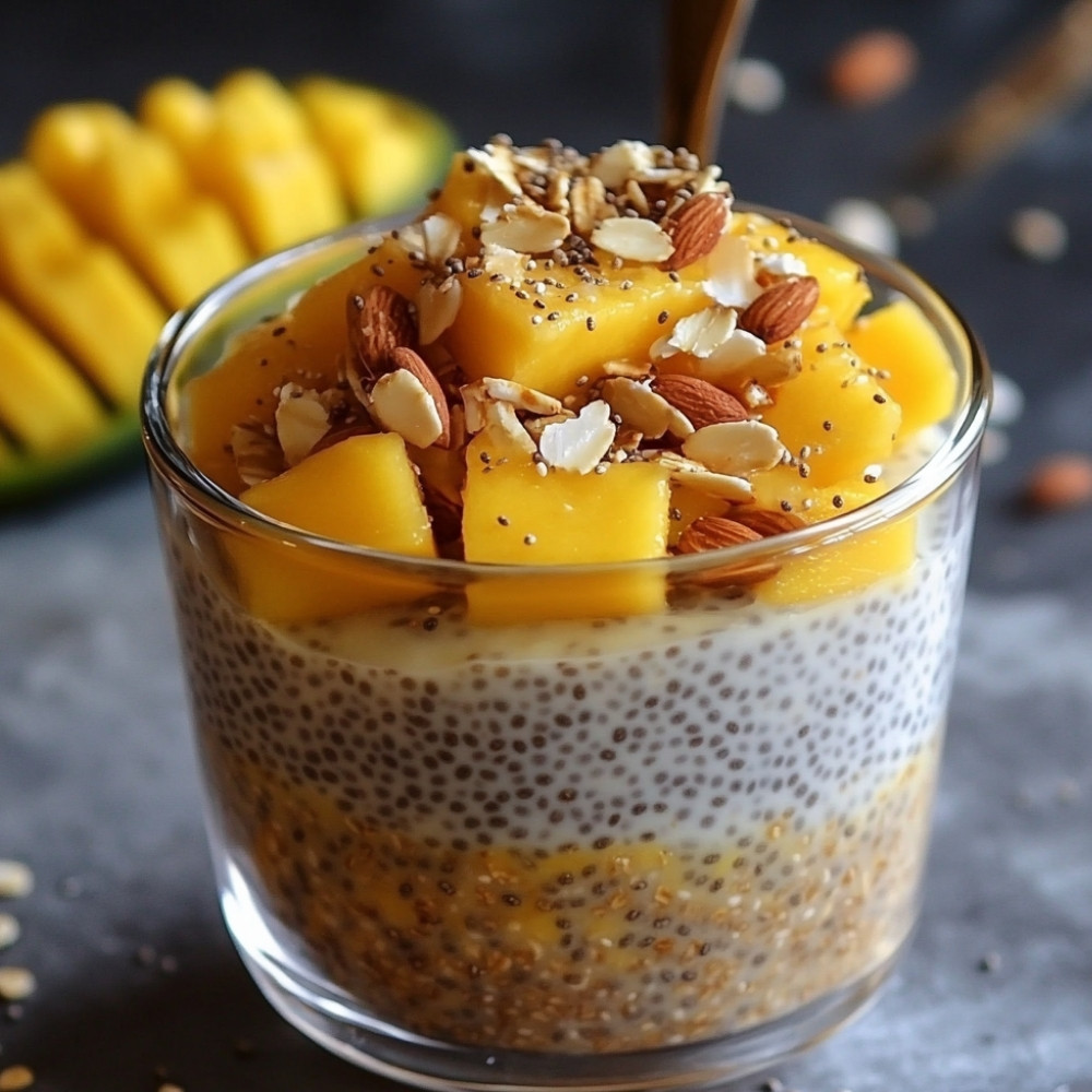 Pudding mango chia z musli na zdrowe śniadanie