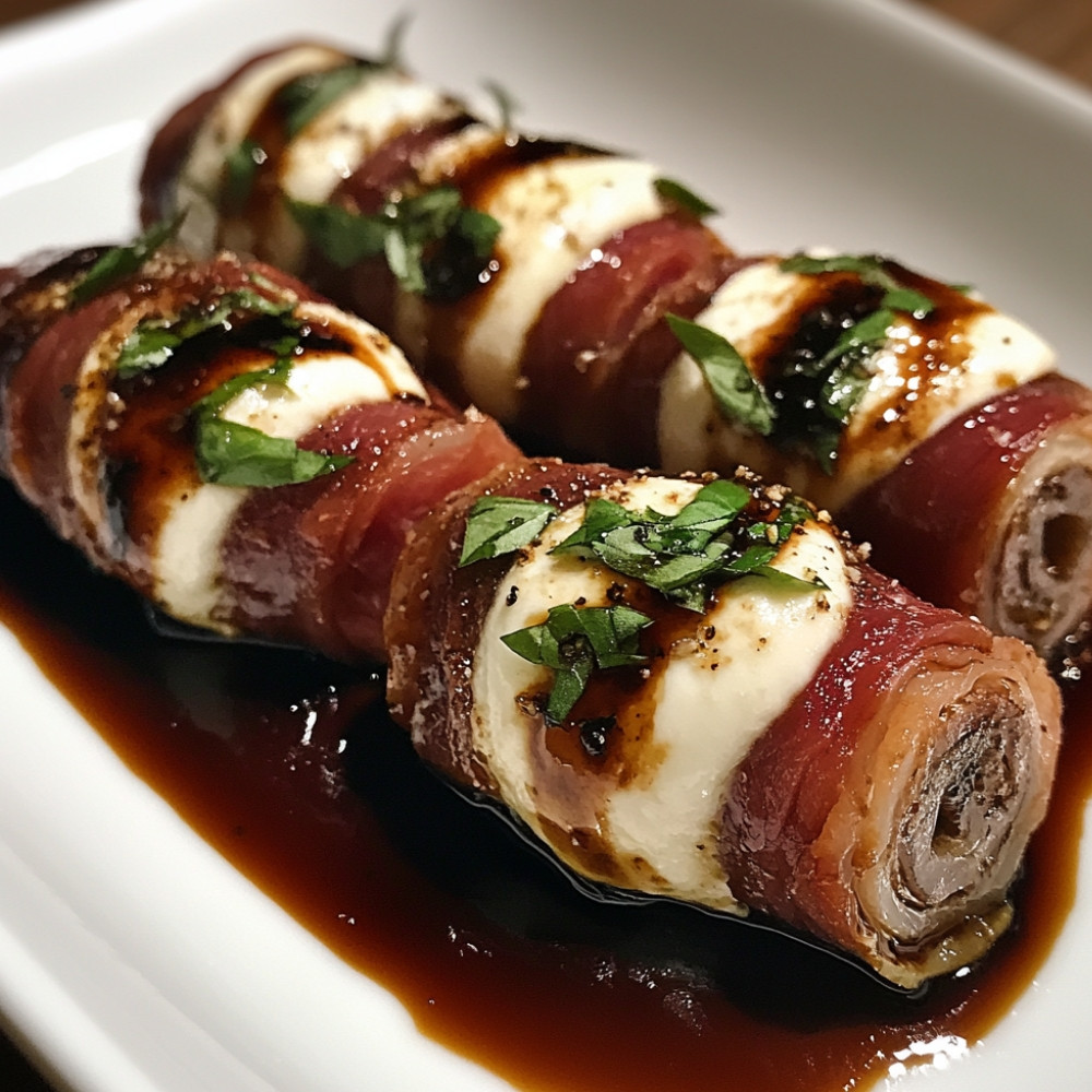 Roulades de boeuf à l'italienne au coulis de vinaigre balsamique