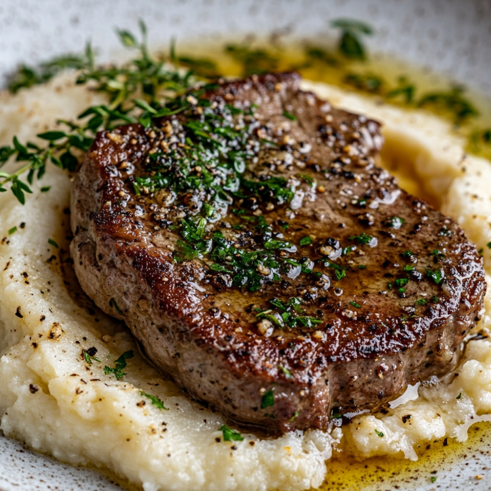 Steak z kalafiora i puree z kalafiora