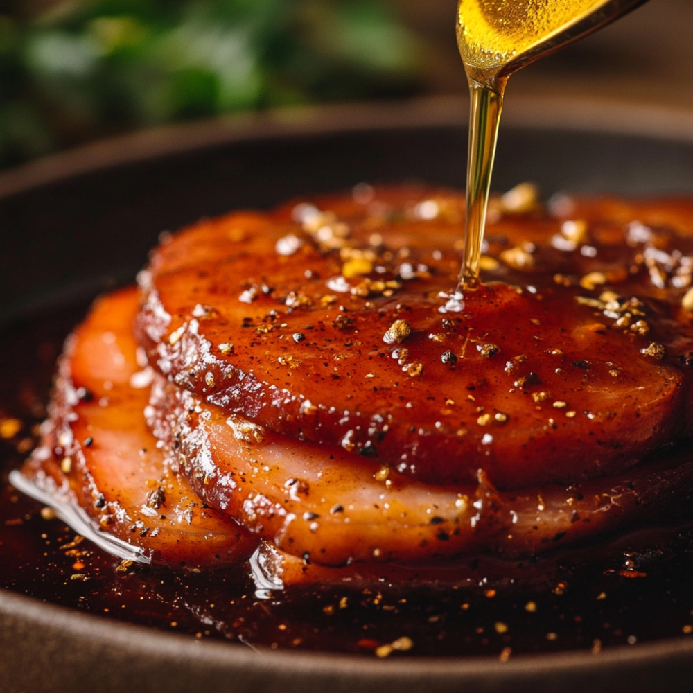 Szynka glazura klonowa i przyprawy