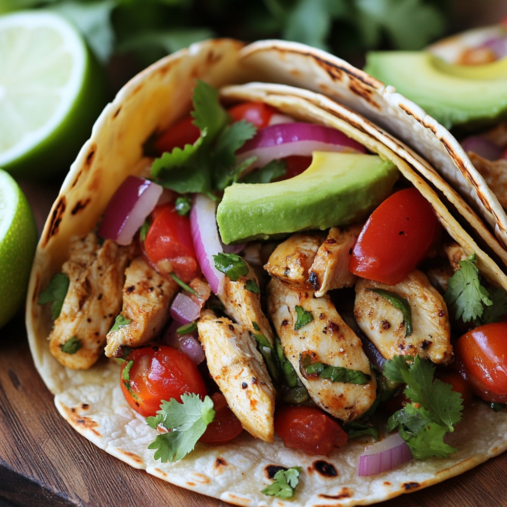 Tacos karaibskie z kurczakiem