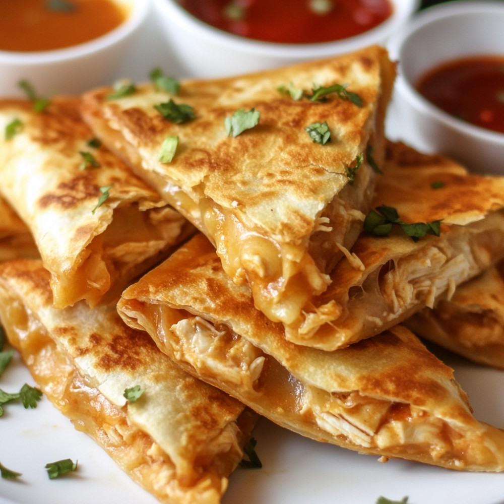 Wontony quesadillas z kurczakiem i serem