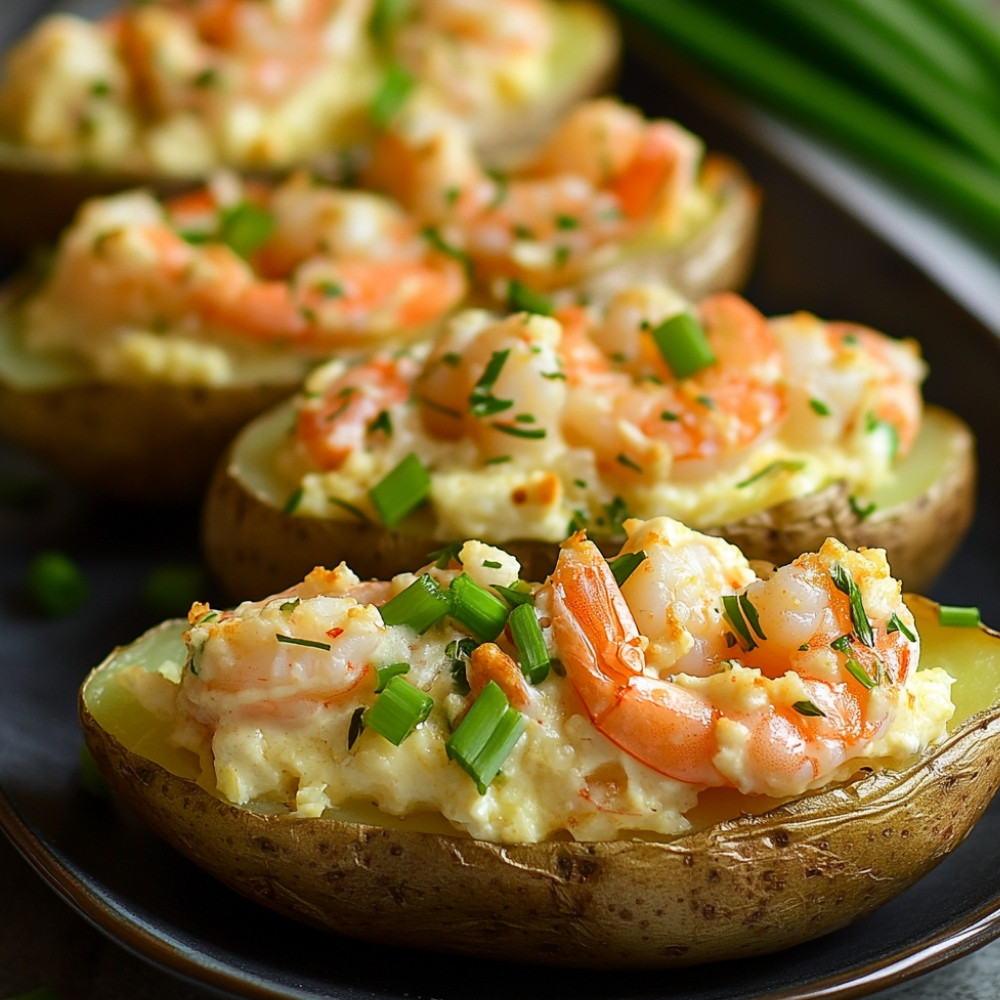 Ziemniaki faszerowane krewetkami w stylu guedille
