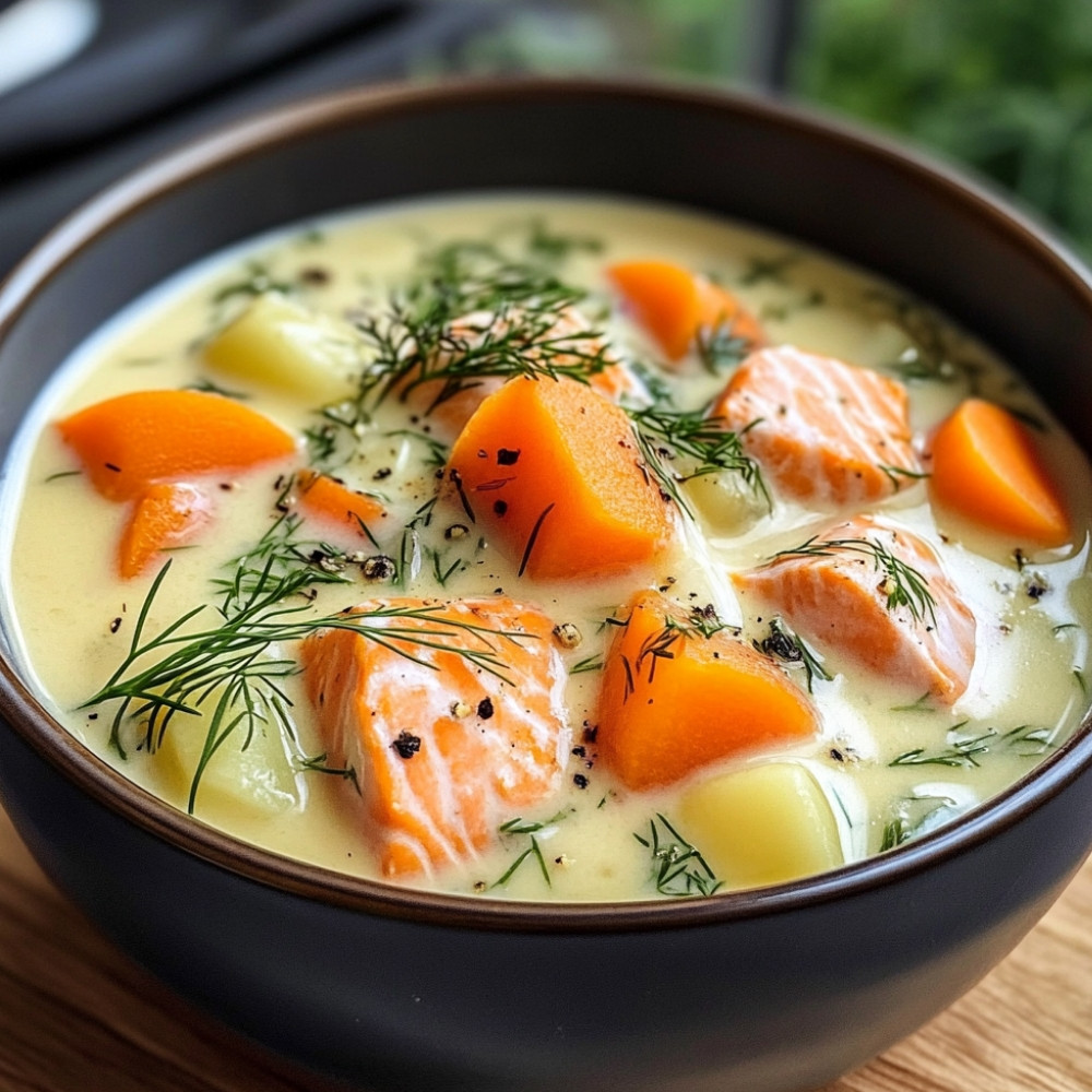 Zupa kremowa z łososiem