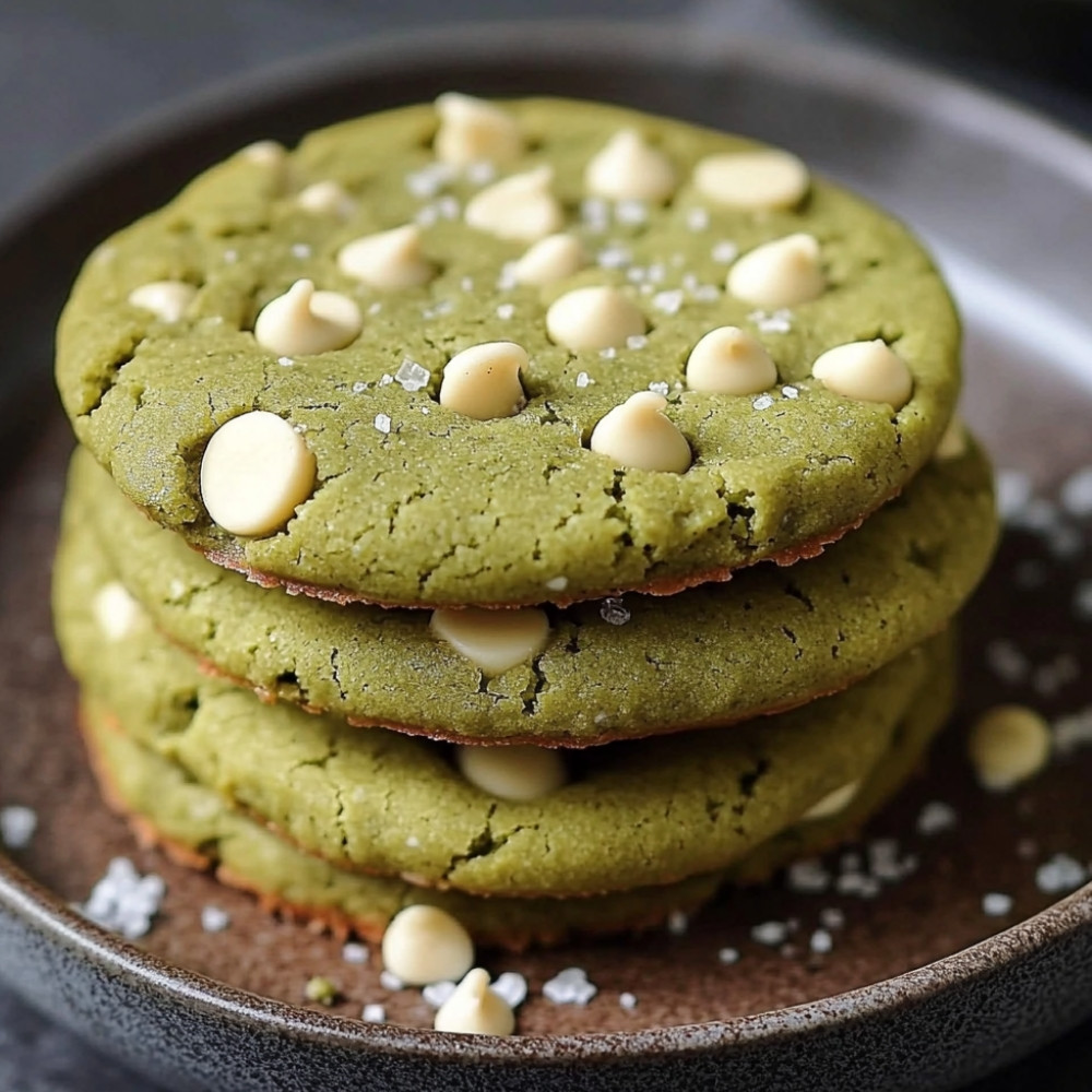 Ciasteczka z matchą i białą czekoladą