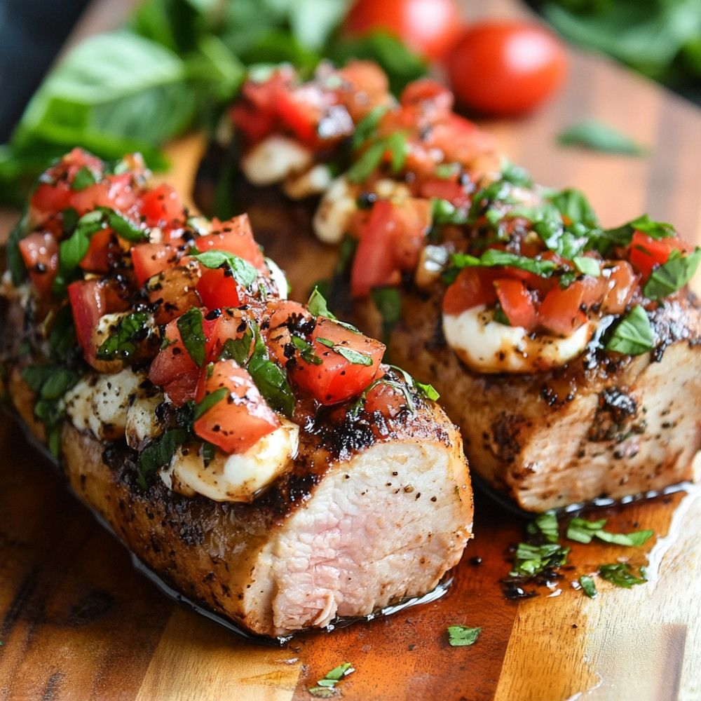 Filet de porc farci bruschetta et mozzarella