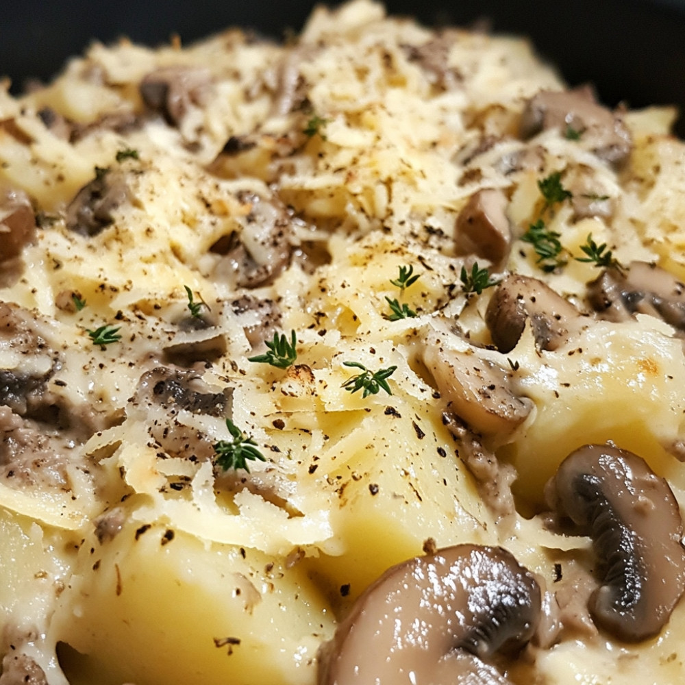 Hachis parmentier z wołowiną i grzybami