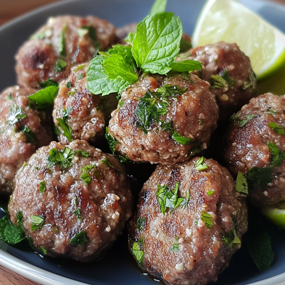 Keftas domowej roboty z miętą i bazylią