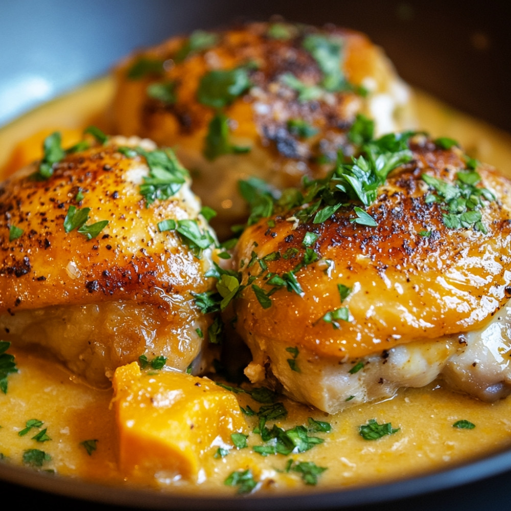 Kurczak w sosie śmietanowym z dynią