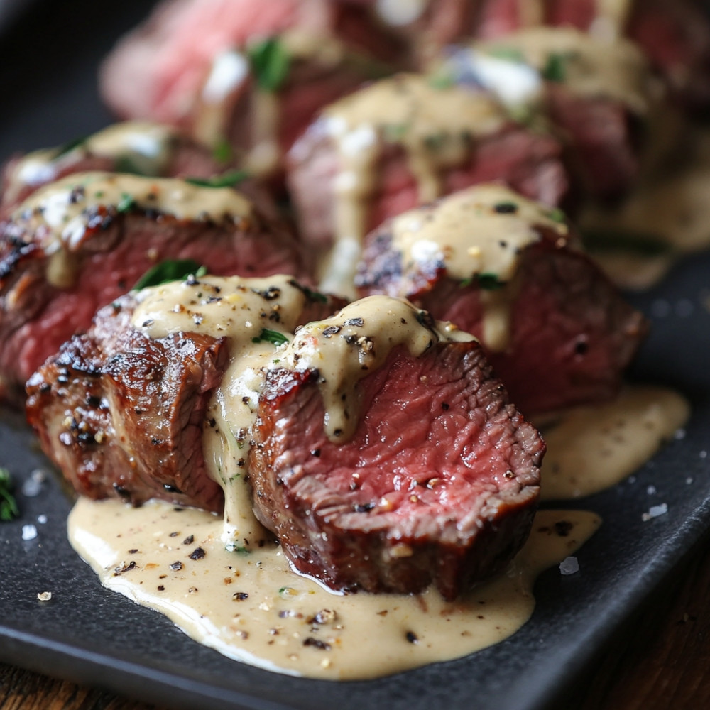 Marynowane steki wołowe z majonezem, czosnkiem i musztardą