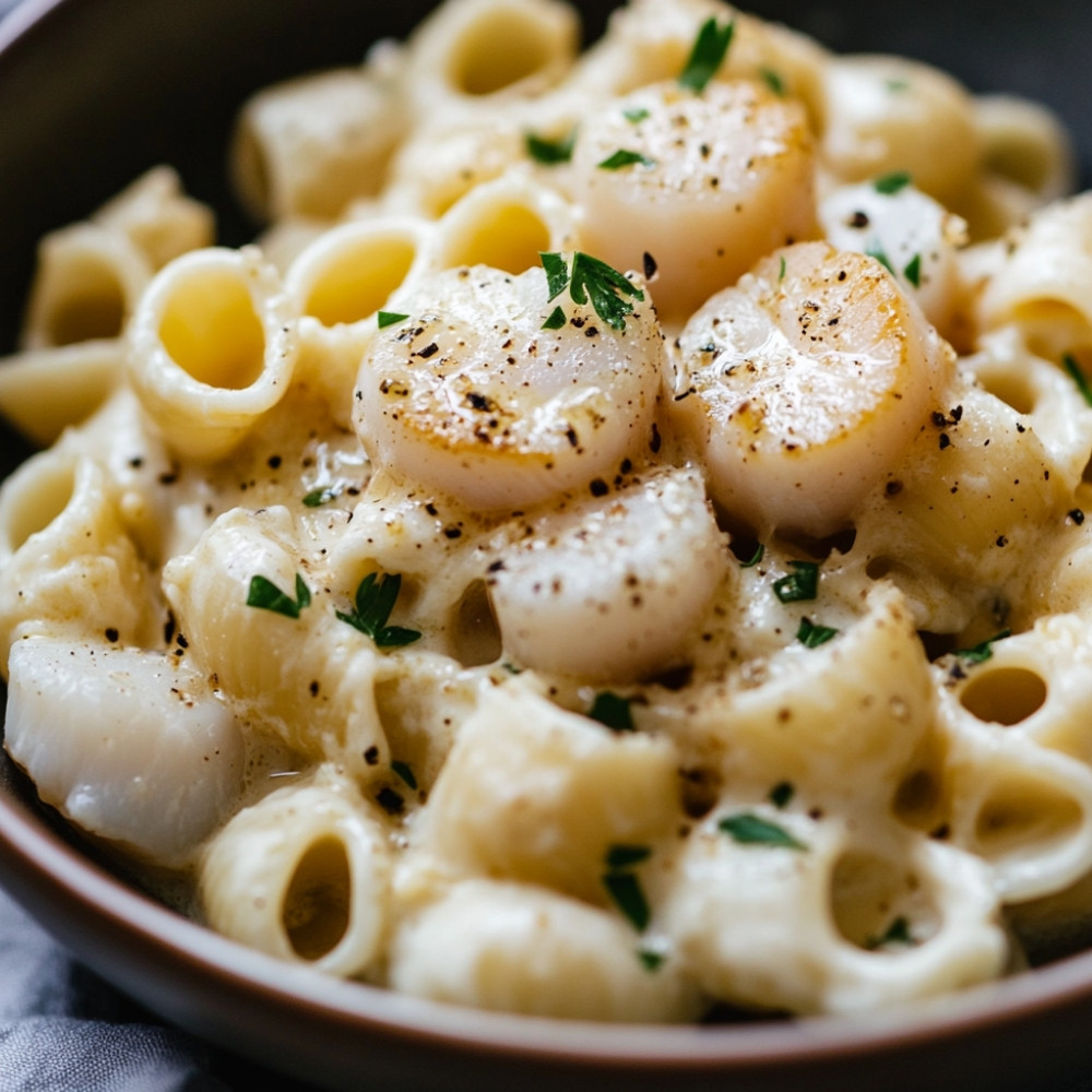 Pasta kremowa z przegrzebkami