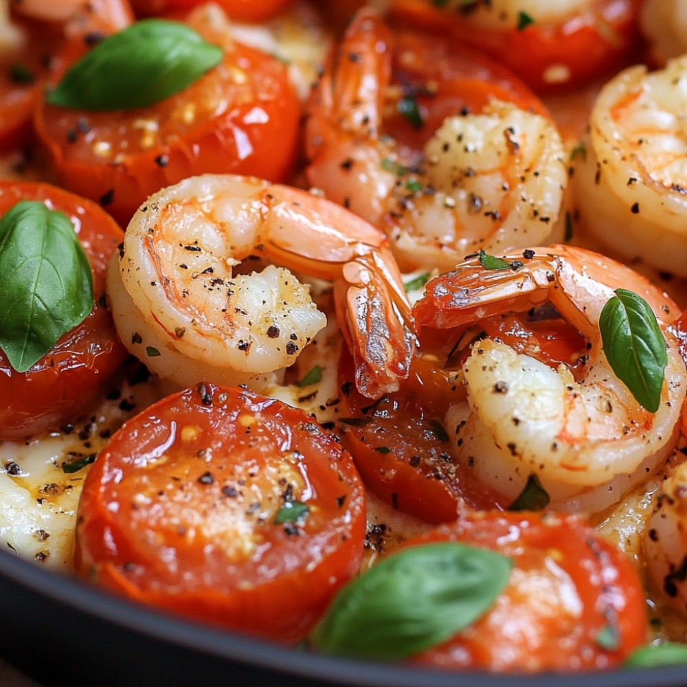 Pomidor wędzony z krewetkami