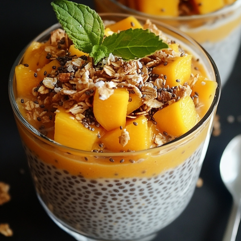 Pudding mango chia z musli na zdrowe śniadanie