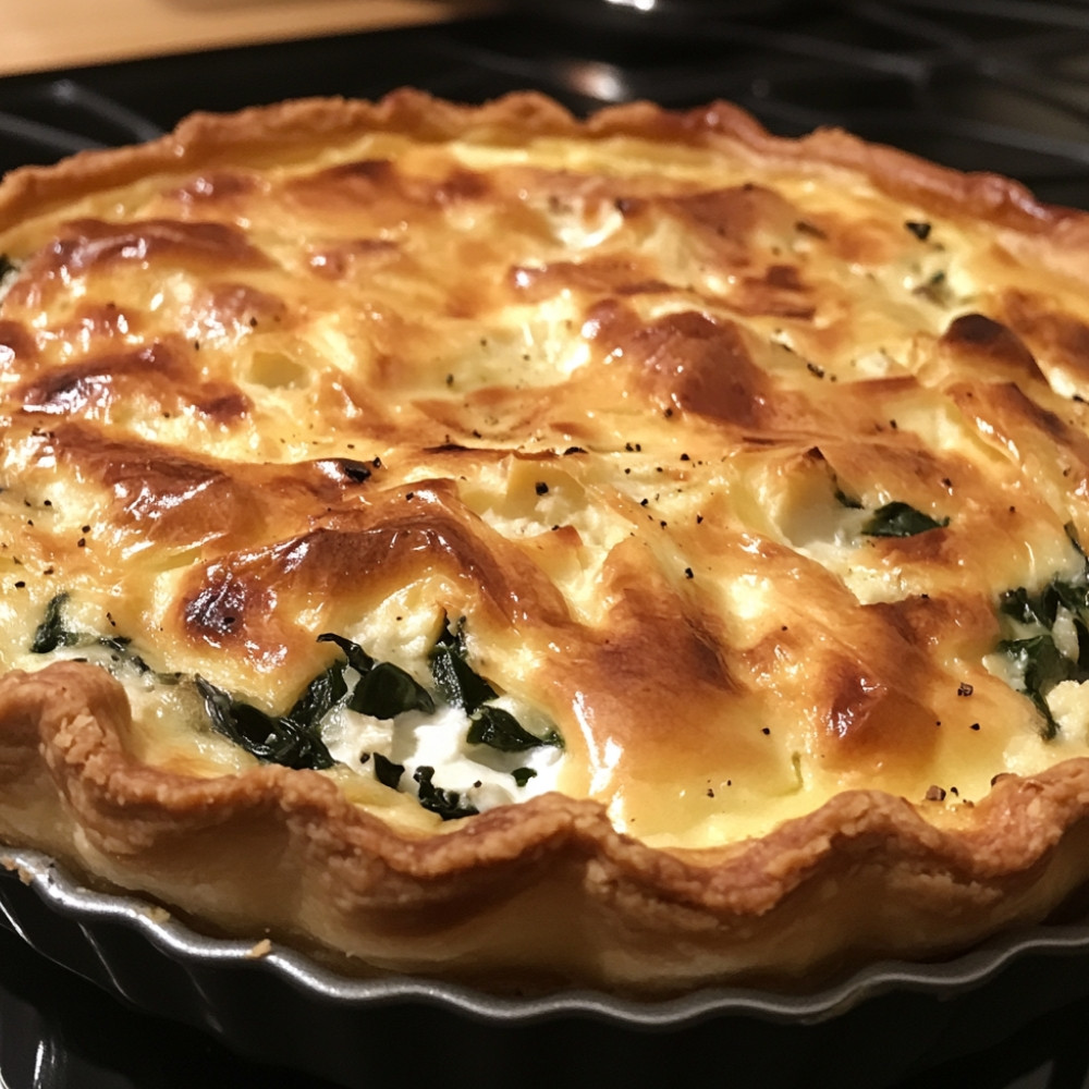 Quiche z boćwiną i serem kozim