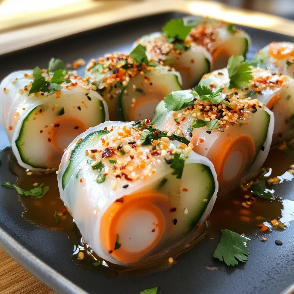 Rouleaux de printemps au kimchi de daikon
