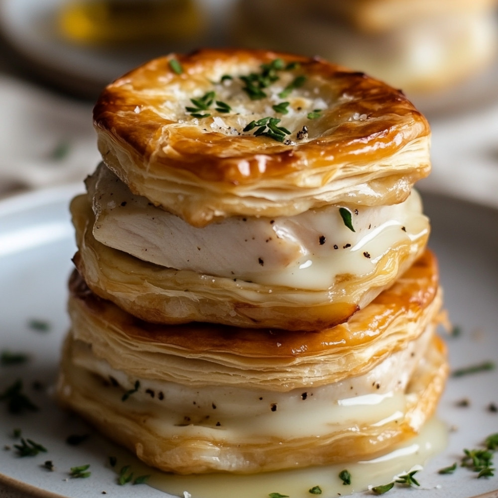Vol-au-vent z indykiem w sosie białego wina i parmezanem