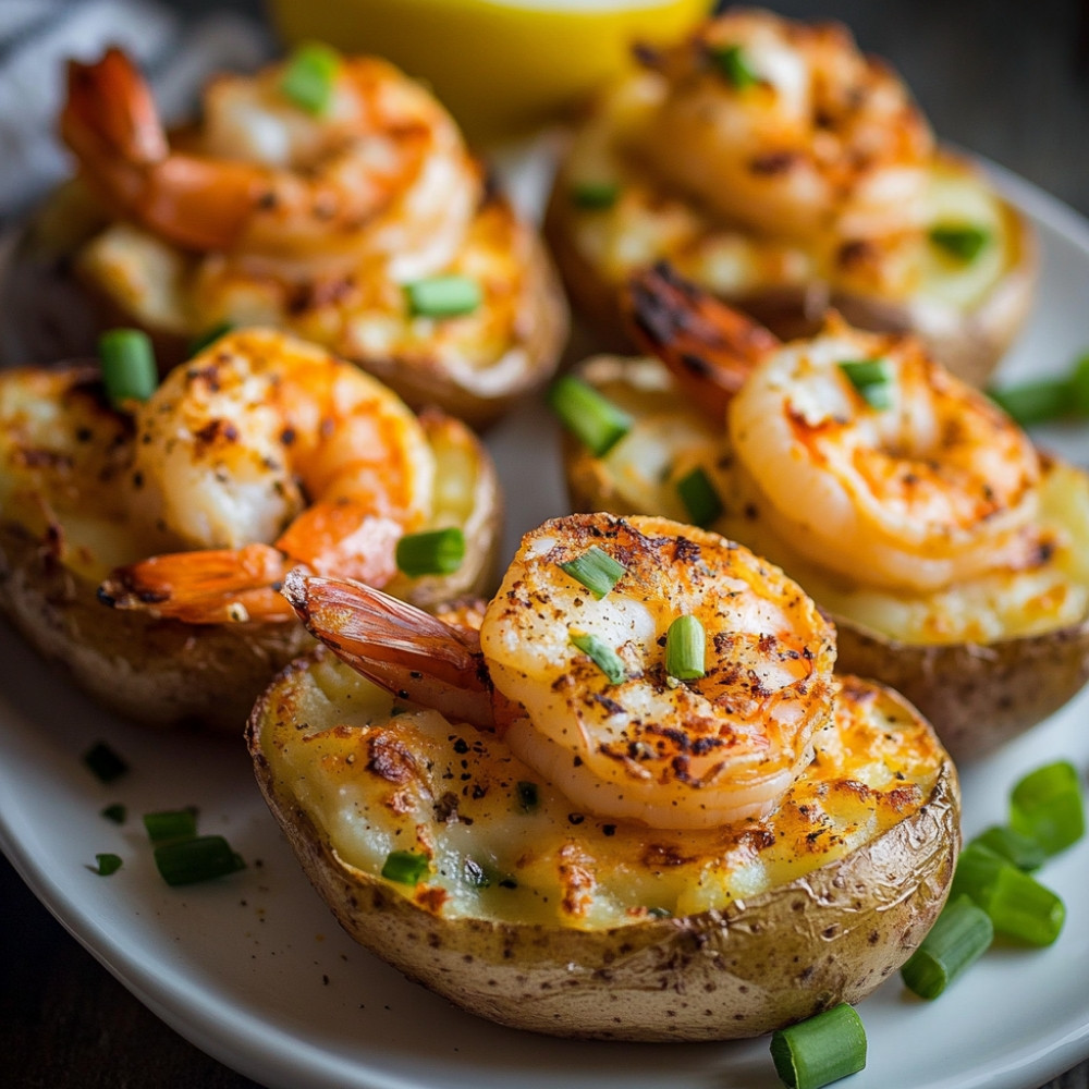 Ziemniaki faszerowane krewetkami w stylu guedille