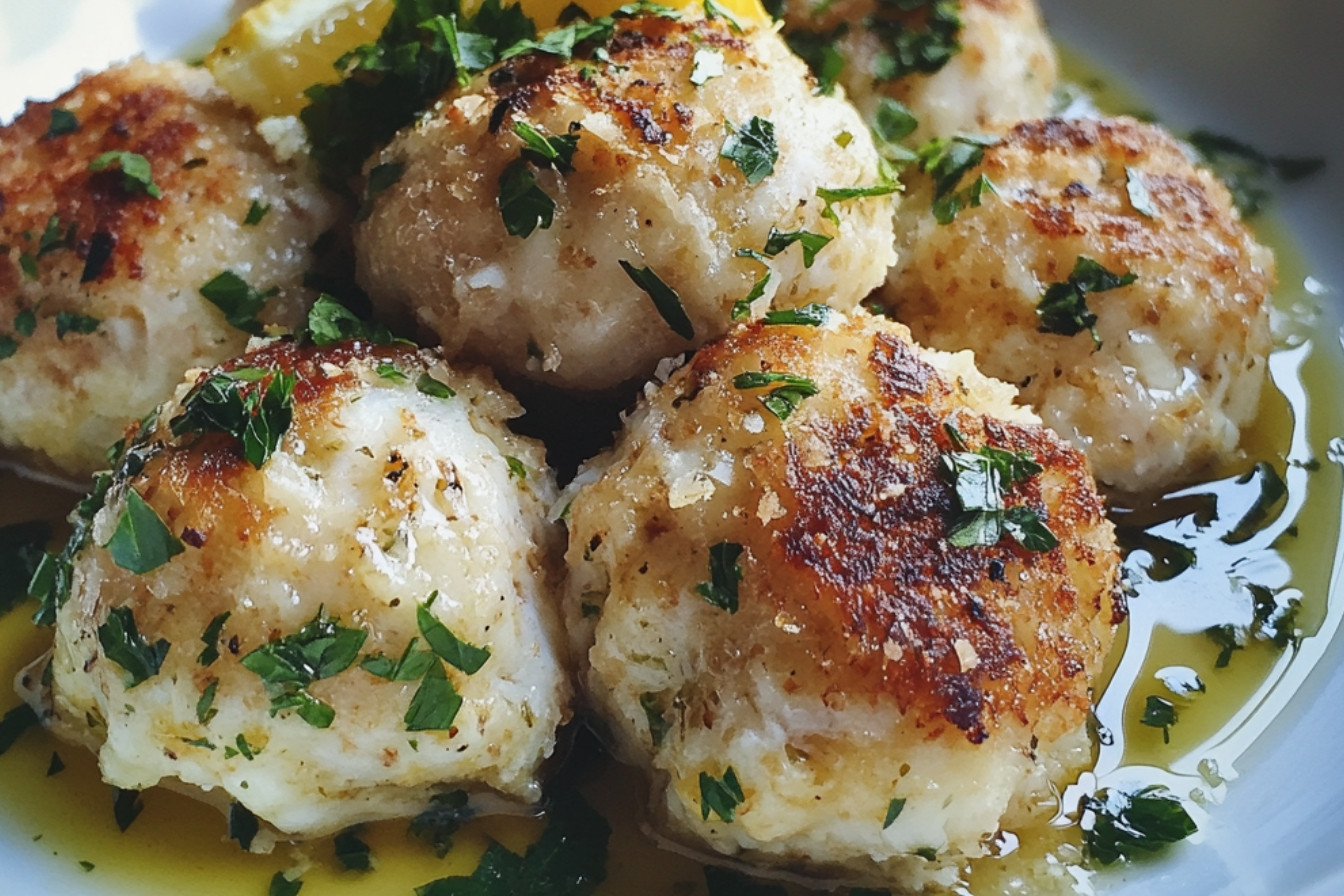 Boulettes de poisson aux herbes et citron confit