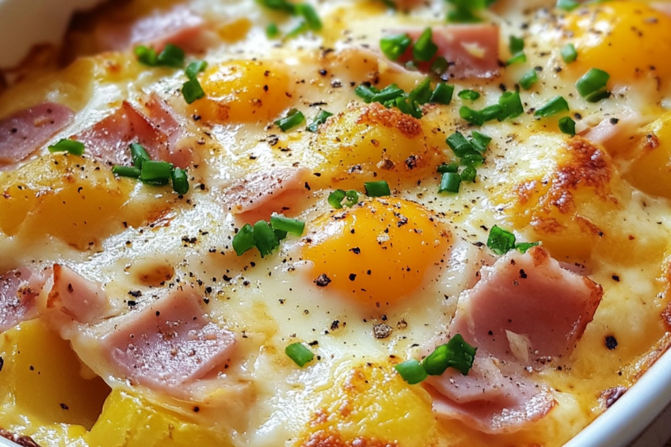 Cassolettes déjeuner aux pommes de terre et jambon