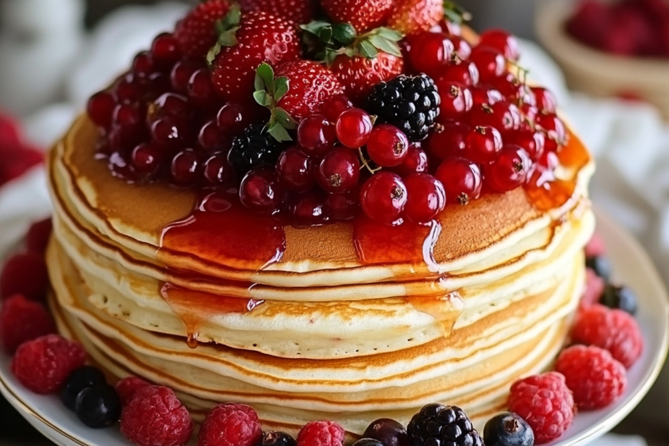 Ciasto naleśnikowe z owocami leśnymi