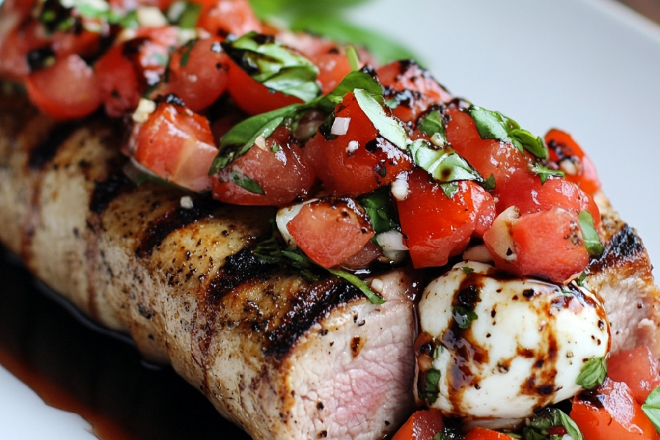 Filet de porc farci bruschetta et mozzarella