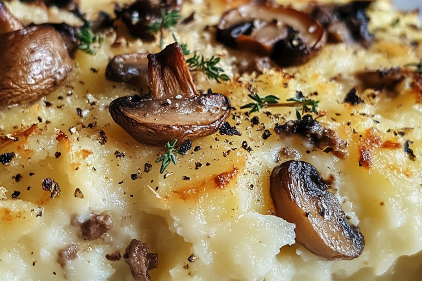 Hachis parmentier z wołowiną i grzybami