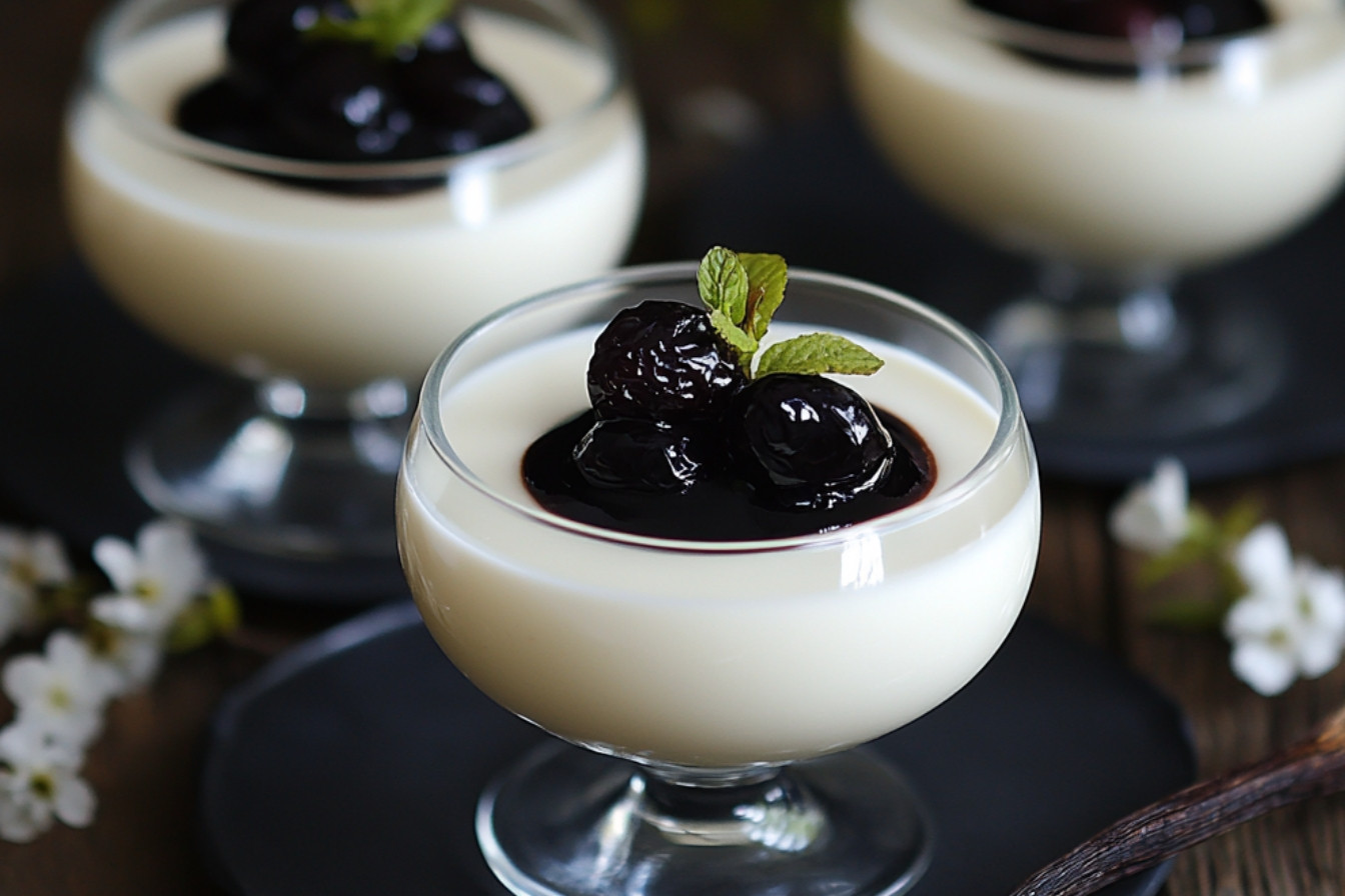 Panna cotta z suszonymi śliwkami